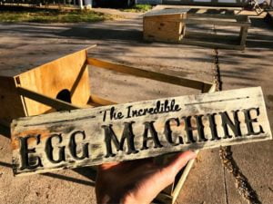 Chicken Farmer Wood Egg Sign