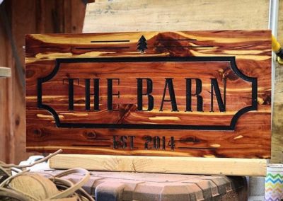 the barn wooden sign