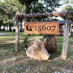 Cabin Address Sign with Fishing Theme