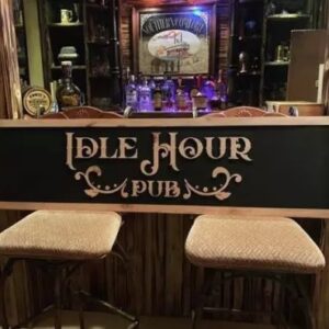 Bar Sign wth Black Background