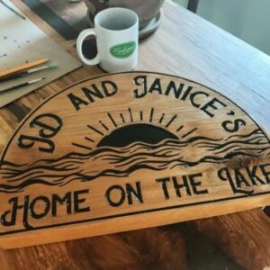 Arched Sign with Sunset Imagery