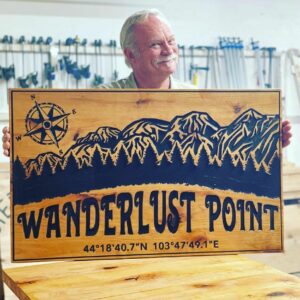 Cottage Sign with Mountain Imagery
