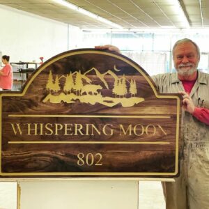 Custom Shape Sign with Yellow Text