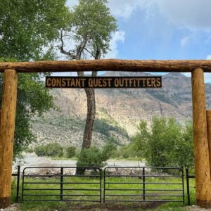 Hanging Gate Sign with Black Fill