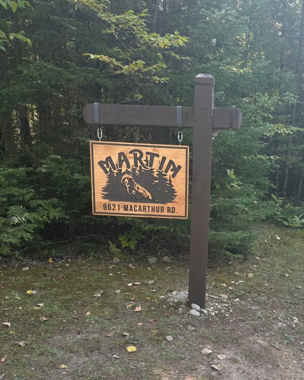Address Sign with Forest Imagery