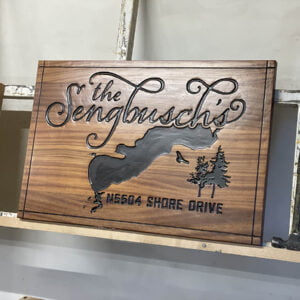 Address Sign with Walnut Stain