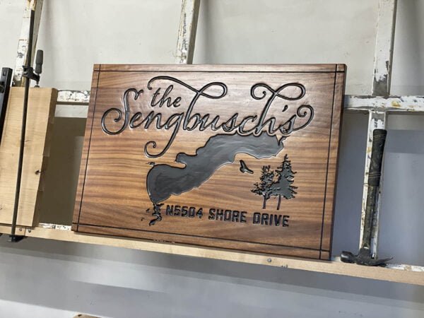 Address Sign with Walnut Stain