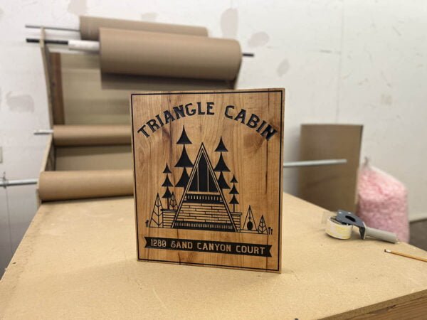 Cabin Driveway Sign with Address