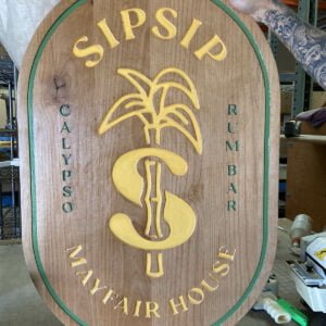 Caribbean Theme Sign with Yellow Text