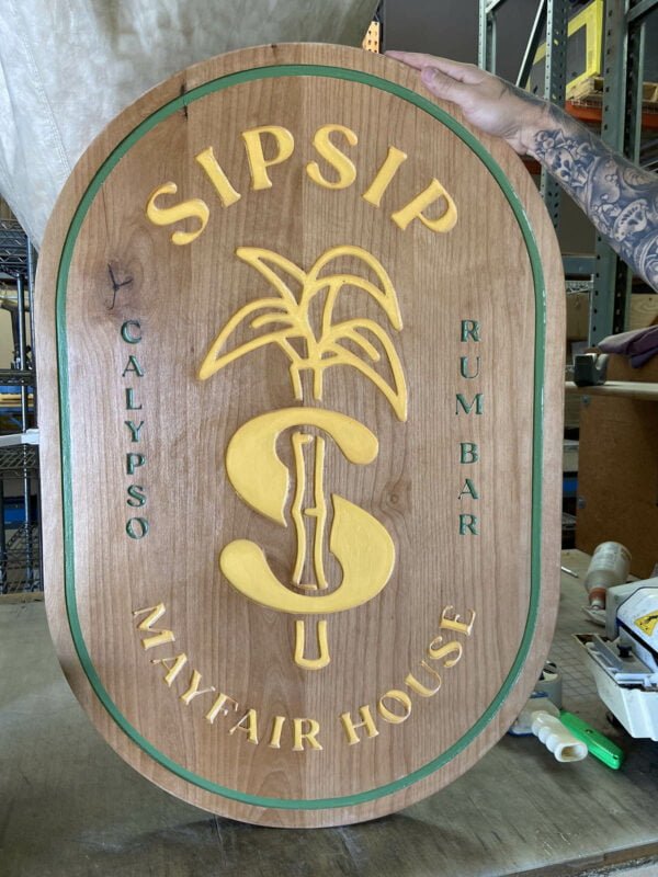 Caribbean Theme Sign with Yellow Text