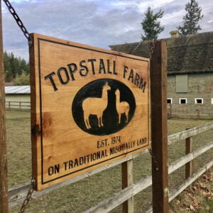 Chain Mount Sign with Llama Imagery