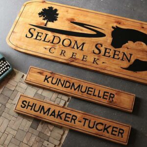 Cottage Name Sign with Family Name Attachments
