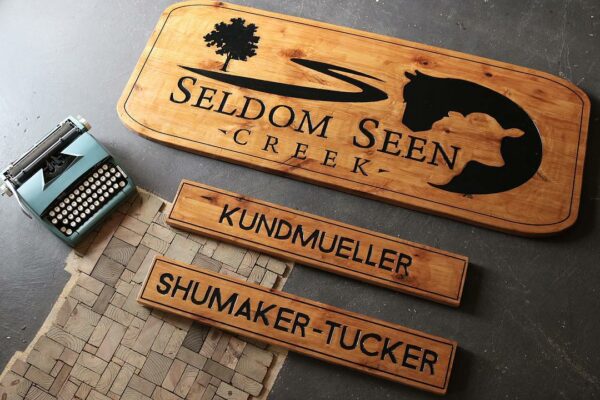 Cottage Name Sign with Family Name Attachments
