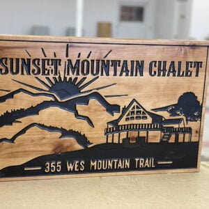 Driveway Sign with Mountain Imagery