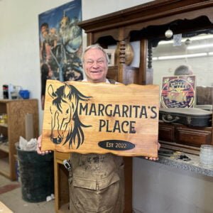 Horse Stable Sign with Live Edge