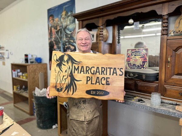 Horse Stable Sign with Live Edge