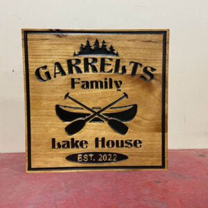 Lake House Sign with Canoe Imagery