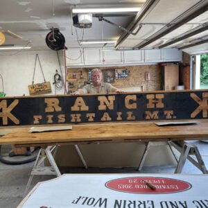 Large Ranch Sign with Black Background