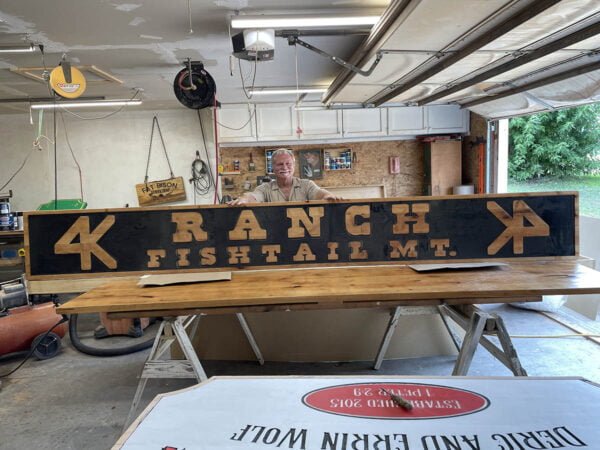 Large Ranch Sign with Black Background