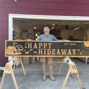 Large Rustic Sign with Black Background
