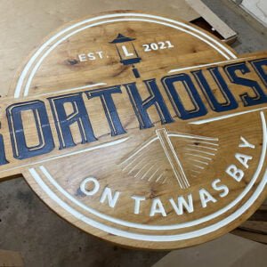 Multicolored Logo Sign with Unique Shape