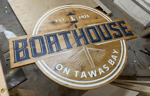 Multicolored Logo Sign with Unique Shape