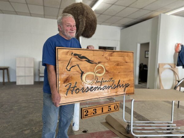 Multicolored Stable Sign with Address