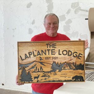 Outdoor Theme Lodge Name Sign
