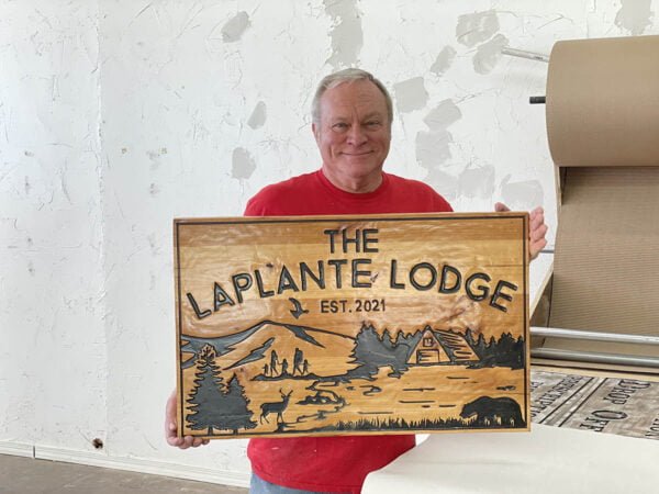 Outdoor Theme Lodge Name Sign
