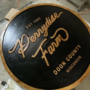 Round Farm Sign with Black Fill