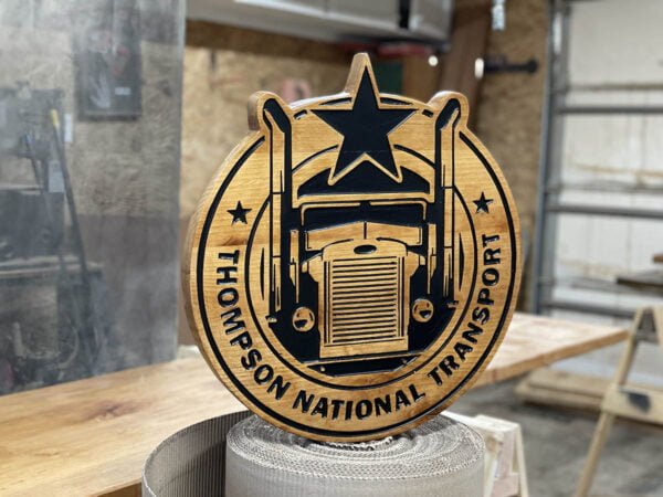 Round Logo Sign with Unique Outline