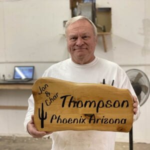 Rustic Family Name Sign with Unique Shape