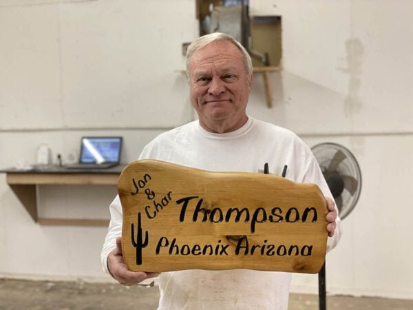 Rustic Family Name Sign with Unique Shape