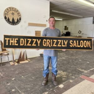 Saloon Sign with Black Background