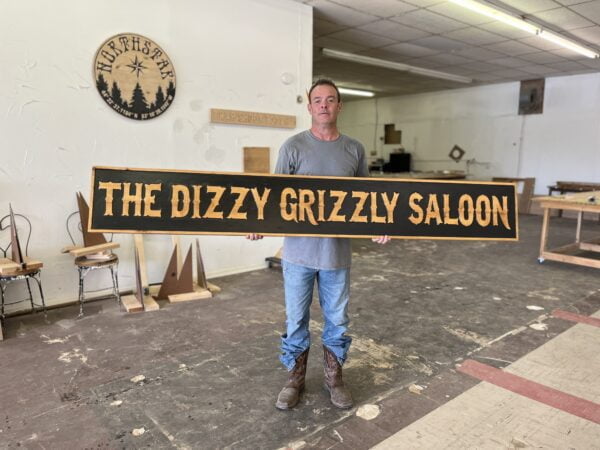 Saloon Sign with Black Background
